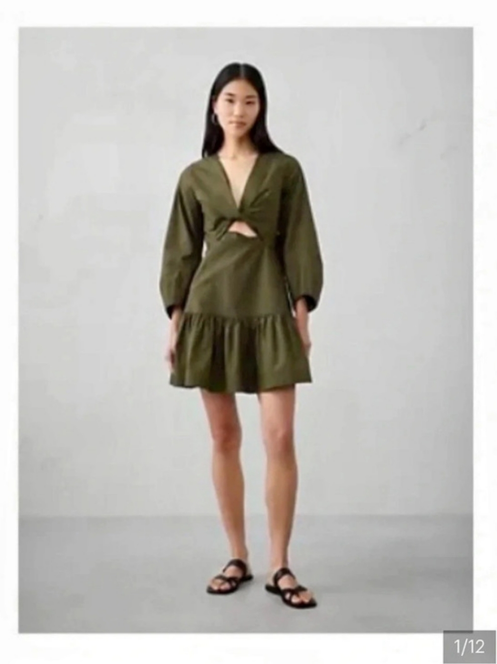 Windsor Here To Stun Twist-Front Cutout Mini Dress Green Mini Dress